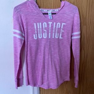 Justice long sleeve pink top